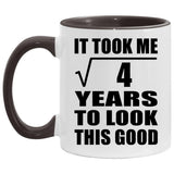 2nd Birthday Took Square Root of 4 Years To Look Good - 11oz Accent Mug Black