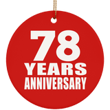 78th Anniversary 78 Years Anniversary - Circle Ornament