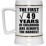 7th Birthday Square Root of 49 Years of Childhood - Beer Stein