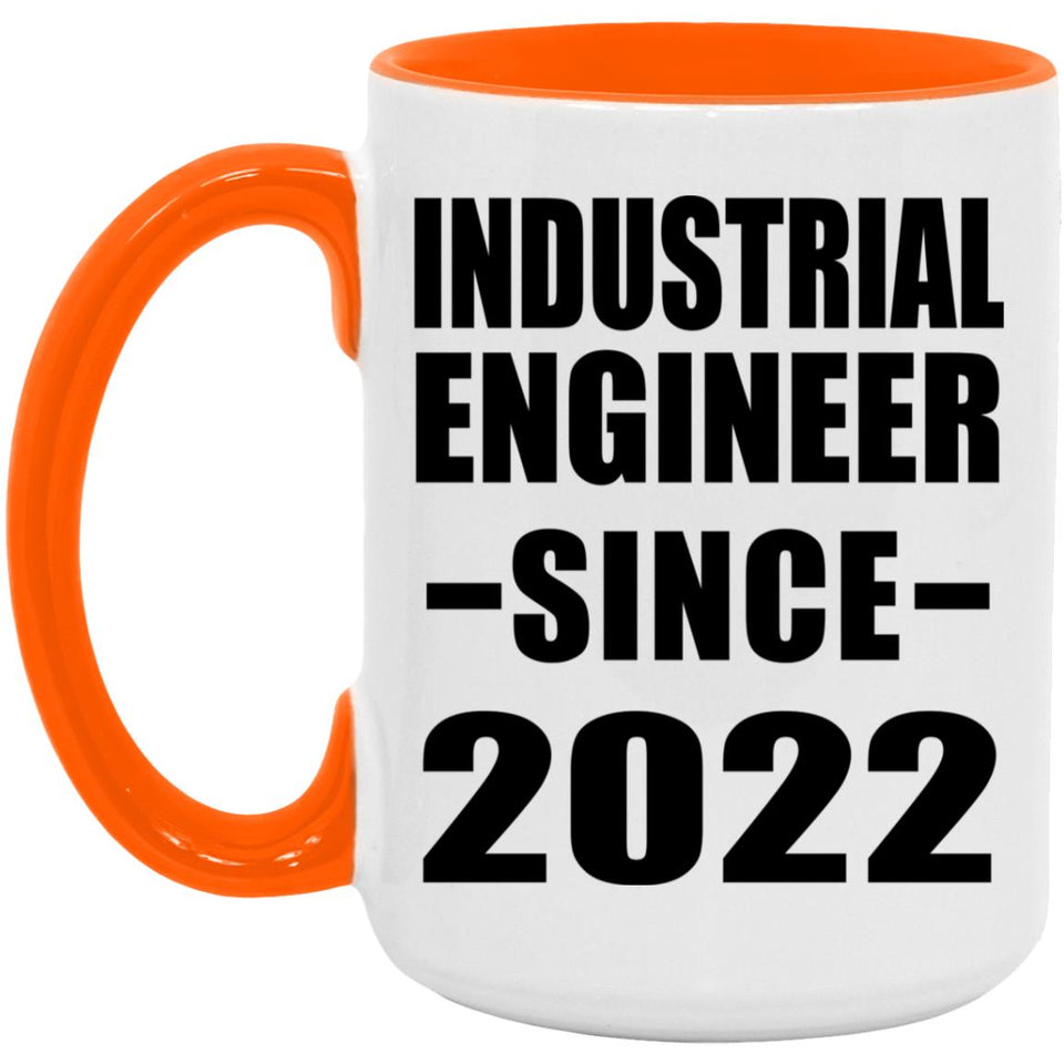 Industrial Engineer Since 2022 - 15oz Accent Mug Orange
