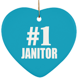 Number One #1 Janitor - Heart Ornament