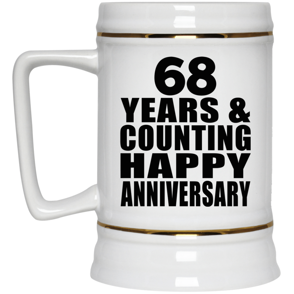 Happy 68th Anniversary 68 Years & Counting - Beer Stein