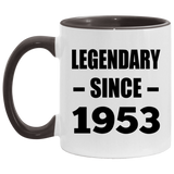 71st Birthday Legendary Since 1953 - 11oz Accent Mug Black