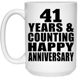 Happy 41st Anniversary 41 Years & Counting - 15 Oz Coffee Mug