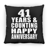 Happy 41st Anniversary 41 Years & Counting - Throw Pillow Black