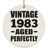 41st Birthday Vintage 1983 Aged Perfectly - Circle Ornament