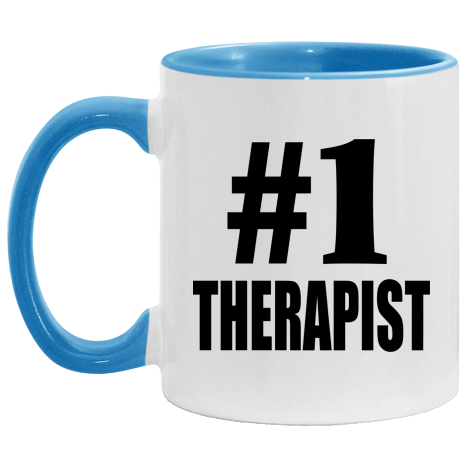 Number One #1 Therapist - 11oz Accent Mug Blue
