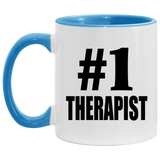Number One #1 Therapist - 11oz Accent Mug Blue