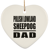 Polish Lowland Sheepdog Dad - Heart Ornament