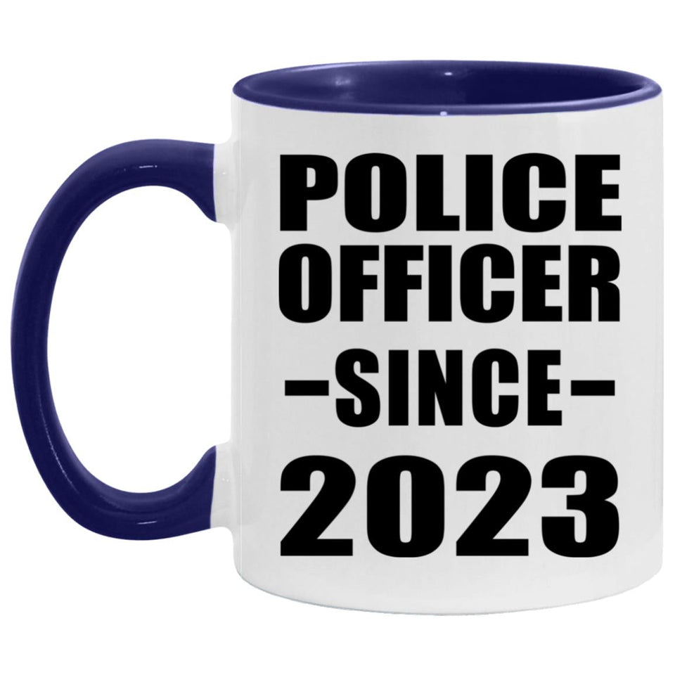 Police Officer Since 2023 - 11oz Accent Mug Purple