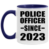 Police Officer Since 2023 - 11oz Accent Mug Purple