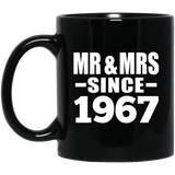 57th Anniversary Mr & Mrs Since 1967 - 11 Oz Coffee Mug Black