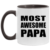 Most Awesome Papa - 11oz Accent Mug Black
