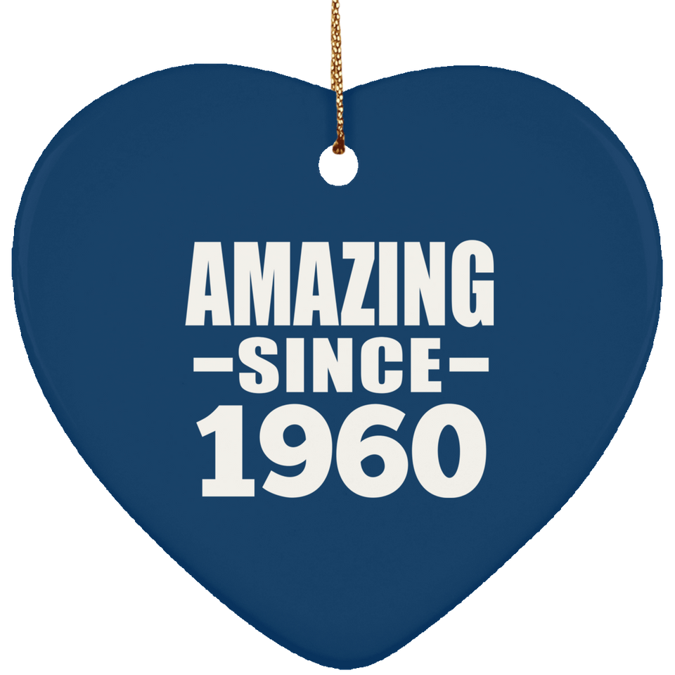 64th Birthday Amazing Since 1960 - Heart Ornament