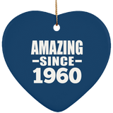 64th Birthday Amazing Since 1960 - Heart Ornament