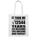 112th Birthday Took Square Root of 12544 Years To Awesome - Tote Bag White