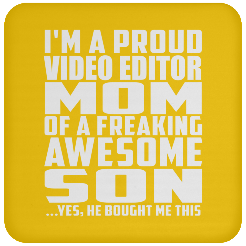 Proud Video Editor Mom Of Awesome Son - Drink Coaster