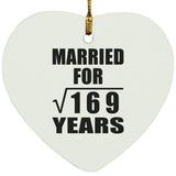 13th Anniversary Married For Square Root of 169 Years - Heart Ornament