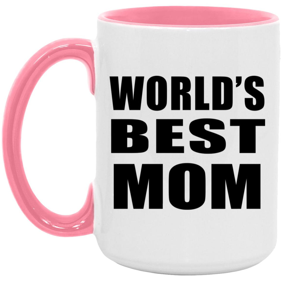 World's Best Mom - 15oz Accent Mug Pink