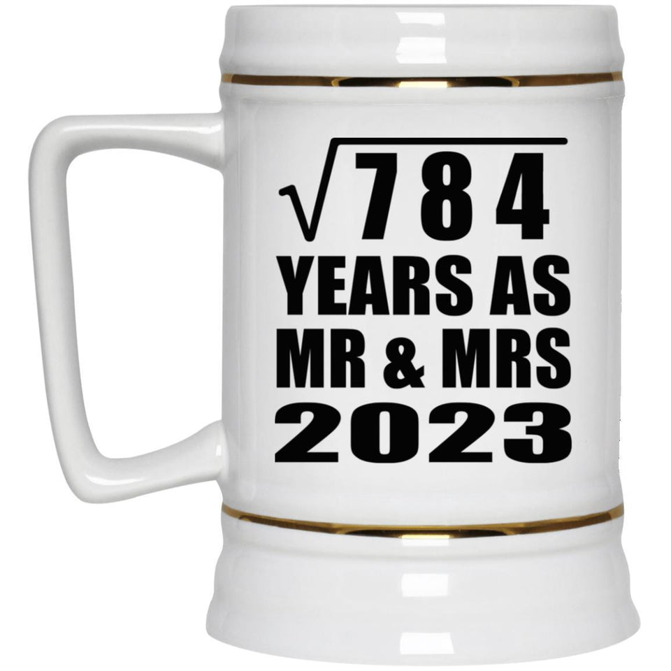 28th Anniversary Square Root of 784 Years As Mr & Mrs 2023 - Beer Stein