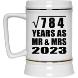28th Anniversary Square Root of 784 Years As Mr & Mrs 2023 - Beer Stein