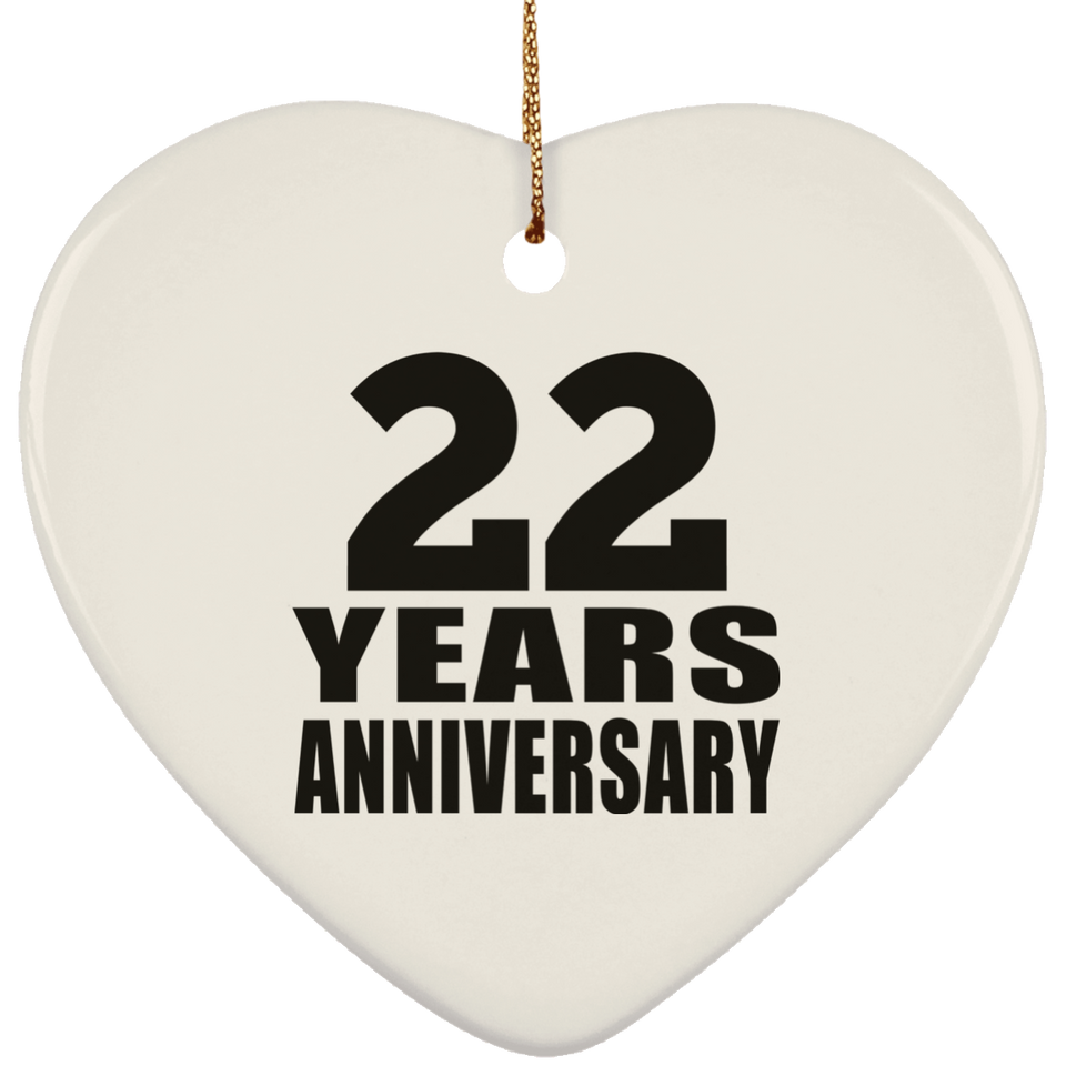 22nd Anniversary 22 Years - Heart Ornament
