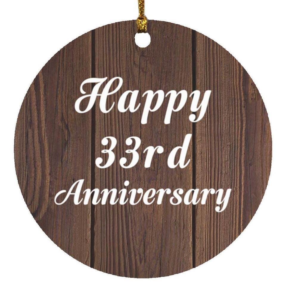 Happy 33rd Anniversary - Circle Ornament D