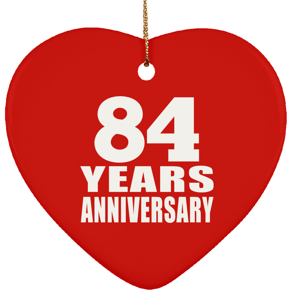 84th Anniversary 84 Years - Heart Ornament
