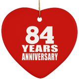 84th Anniversary 84 Years - Heart Ornament