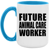 Future Animal Care Worker - 15oz Accent Mug Blue
