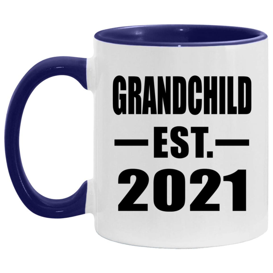 Grandchild Established Est. 2021 - 11oz Accent Mug Purple