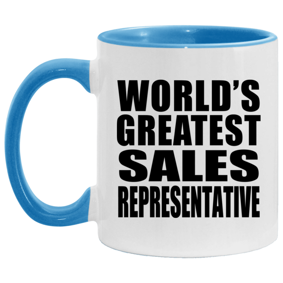 World's Greatest Sales Representative - 11oz Accent Mug Blue