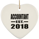 Accountant Established EST. 2018 - Heart Ornament