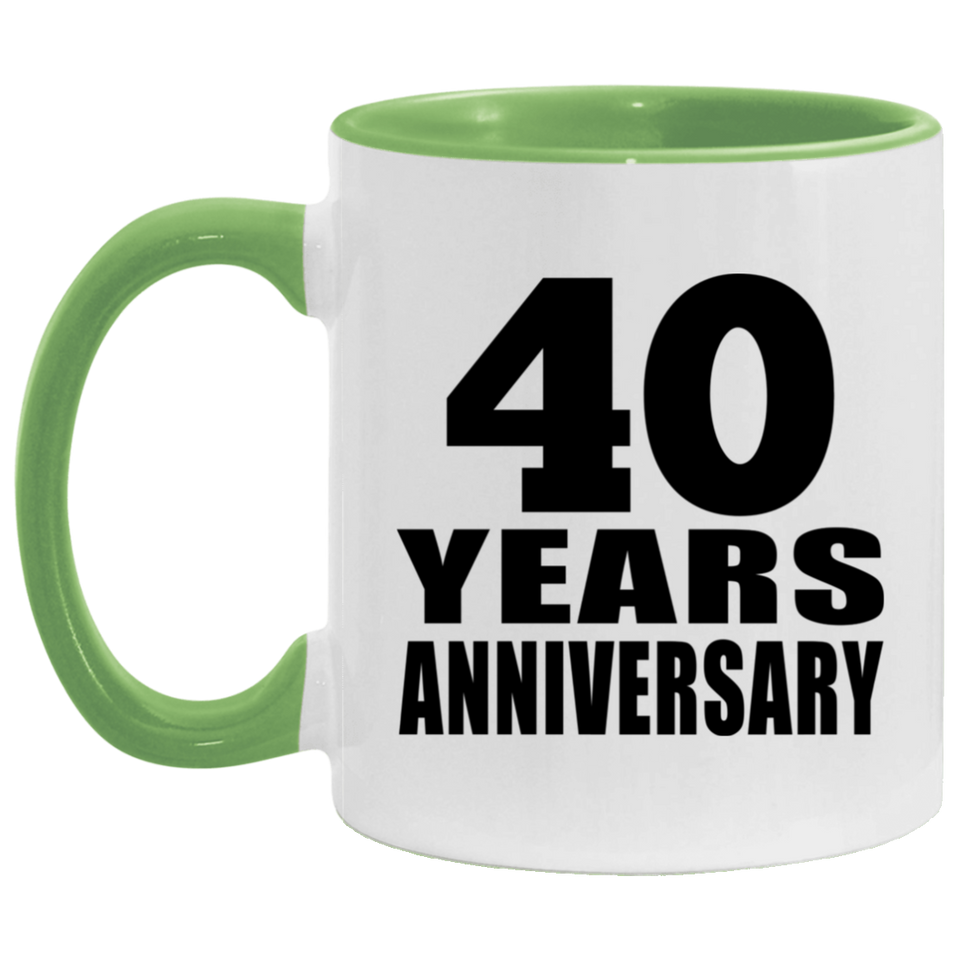 40th Anniversary 40 Years - 11oz Accent Mug Green
