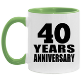 40th Anniversary 40 Years - 11oz Accent Mug Green