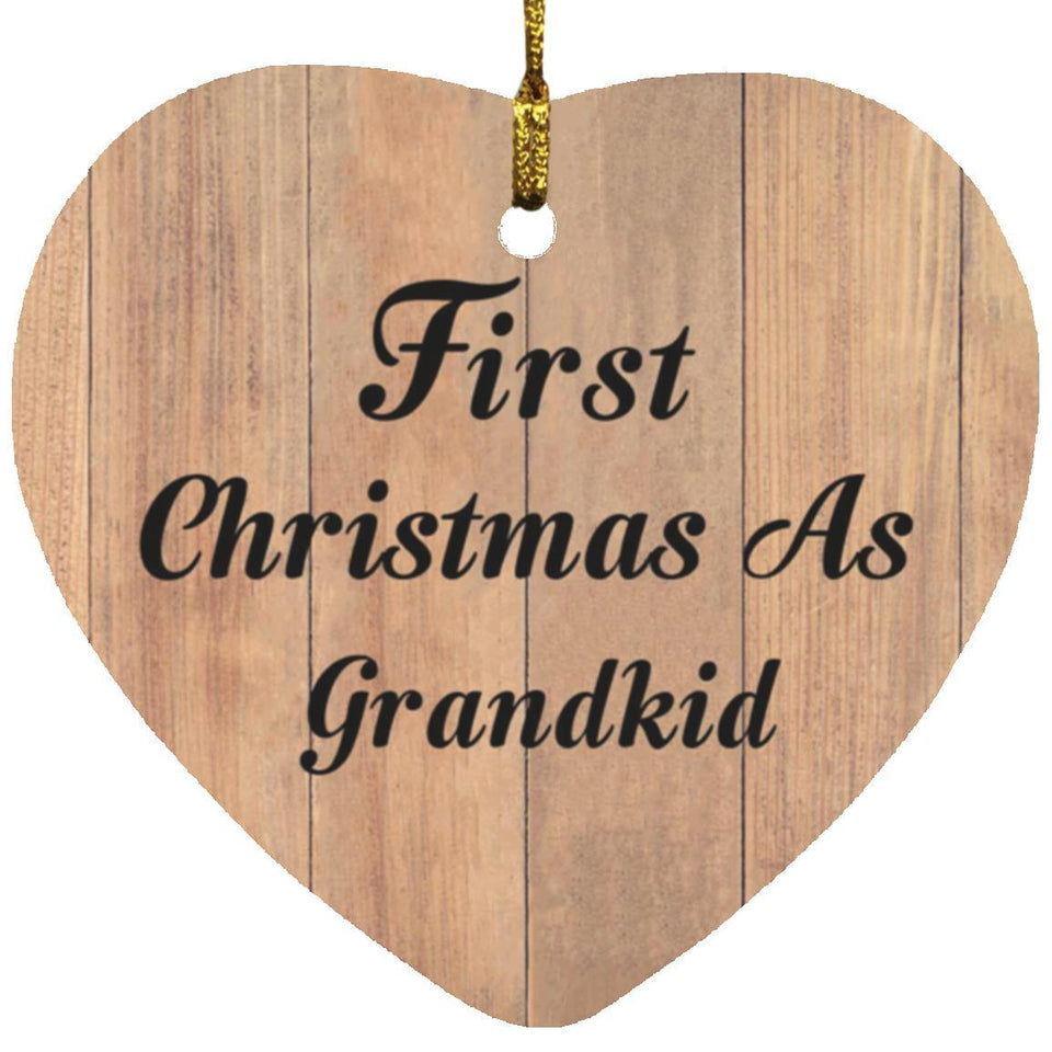 First Christmas As Grandkid - Heart Ornament C
