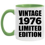 48th Birthday Vintage 1976 Limited Edition - 11oz Accent Mug Green