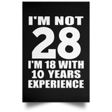 28th Birthday I'm Not 28 I'm 18 With 10 Years Experience - Poster Portrait