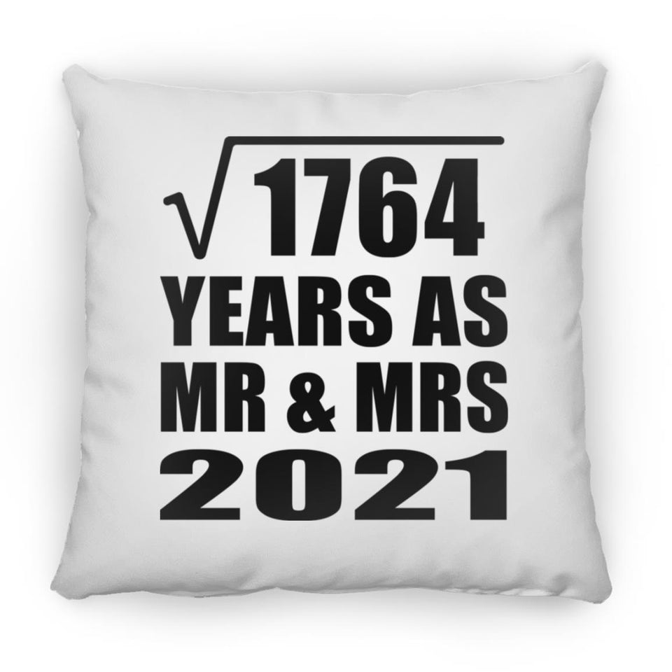 42nd Anniversary Square Root of 1764 Years As Mr & Mrs 2021 - Throw Pillow