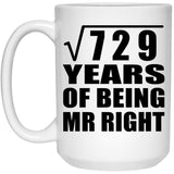 27th Anniversary Square Root of 729 Years of Being Mr Right - 15oz Coffee Mug