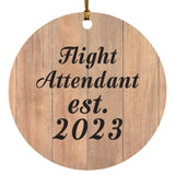 Flight Attendant Established Est. 2023 - Circle Ornament C