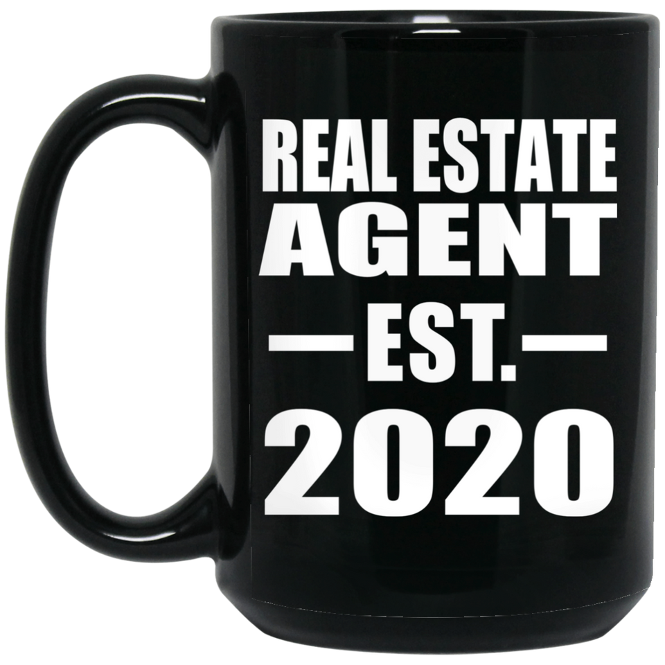 Real Estate Agent Established EST. 2020 - 15oz Coffee Mug Black