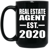 Real Estate Agent Established EST. 2020 - 15oz Coffee Mug Black