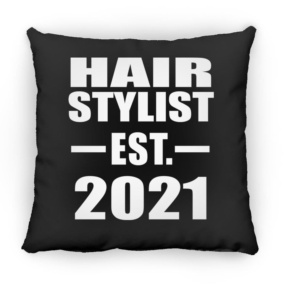 Hair Stylist Established EST. 2021 - Throw Pillow Black