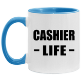 Cashier Life - 11oz Accent Mug Blue