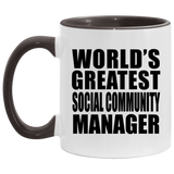 World's Greatest Social Community Manager - 11oz Accent Mug Black