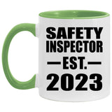 Safety Inspector Established EST. 2023 - 11oz Accent Mug Green