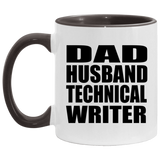 Dad Husband Technical Writer - 11oz Accent Mug Black