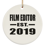 Film Editor Established EST. 2019 - Circle Ornament