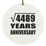 67th Anniversary Square Root of 4489 Years Anniversary - Circle Ornament